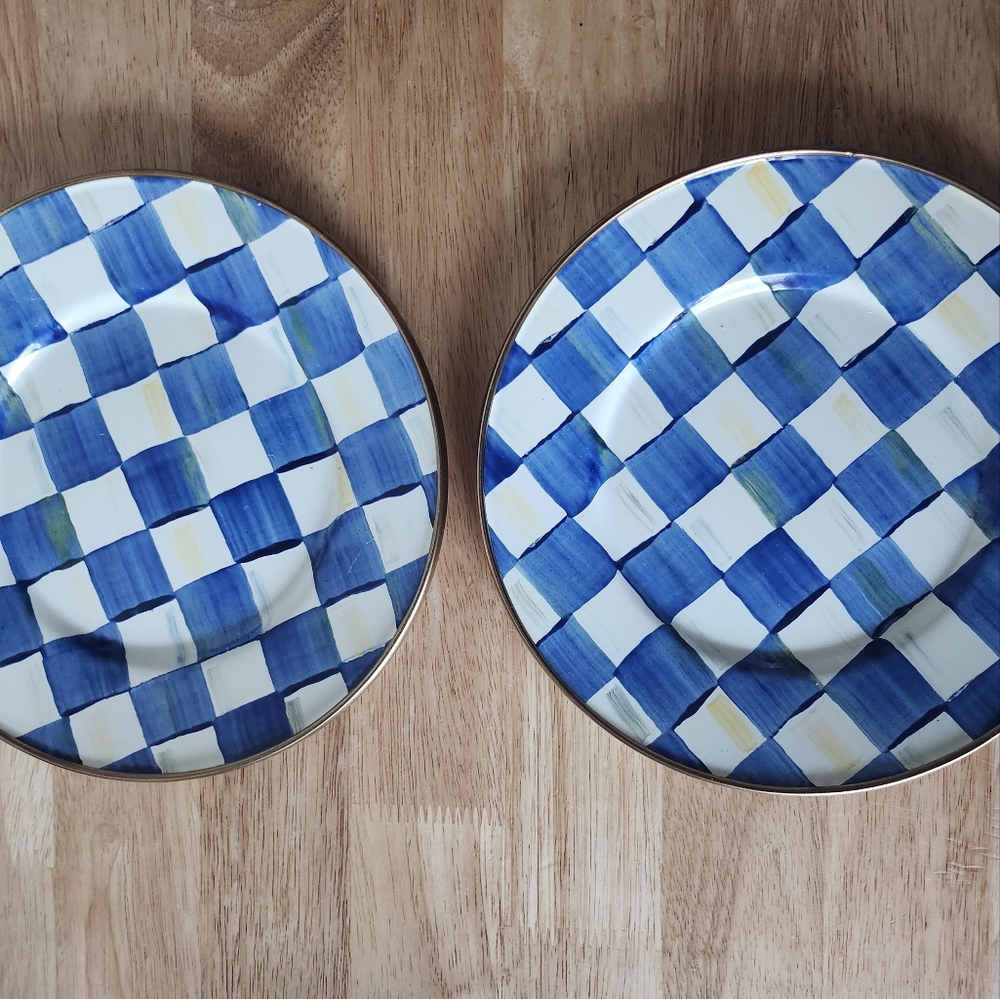 Set of 2 - Royal Check Salad/Dessert Plate - Picture 3 of 9
